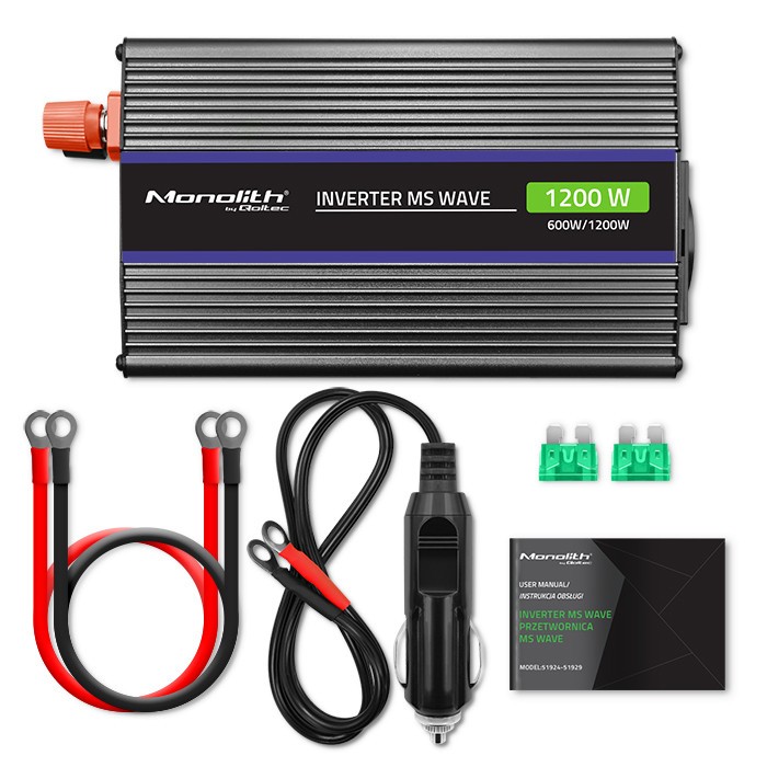 Pretvornik napetosti Monolith 1200W | 12V na 230V | 600/1200W | USB 5