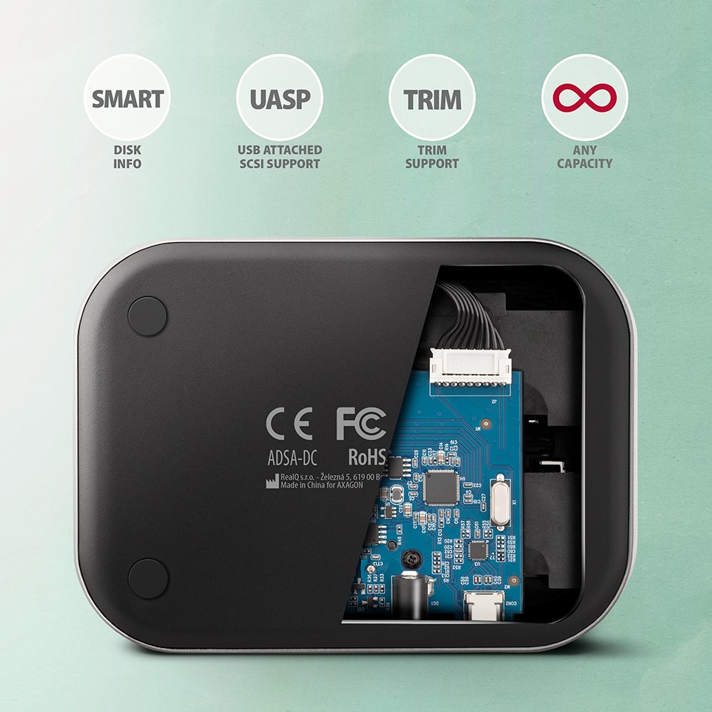USB 3.2 Gen 1 priklopna postaja ADSA-DC - 2x SATA 6G SSD/HDD 6