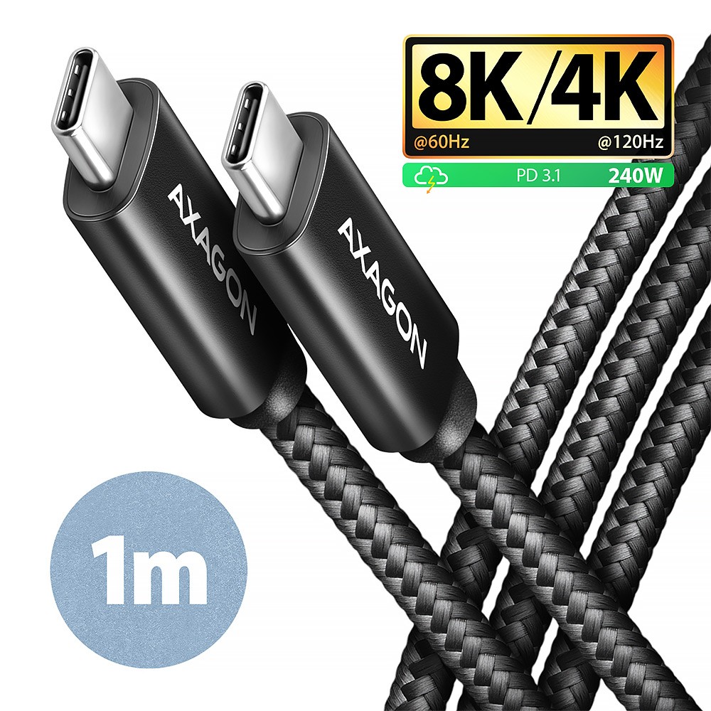 Kabel USB-C - USB-C BUCM4X-CM10AB, 1m, USB4 Gen 3x2, 240W PD, 8K