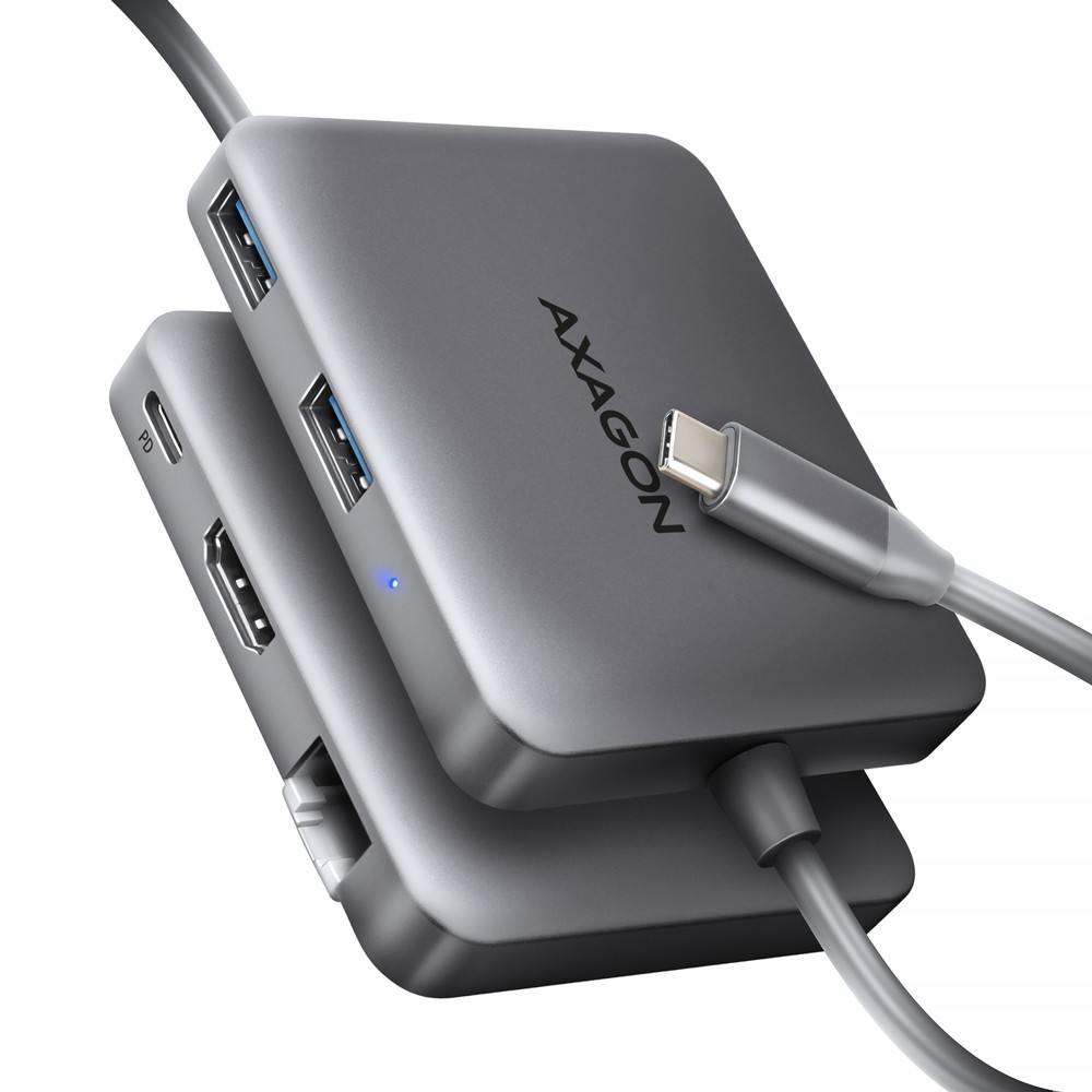 Večportni USB-C hub HMC-5HL, 5Gbps, HDMI 4K, GLAN, PD 100W