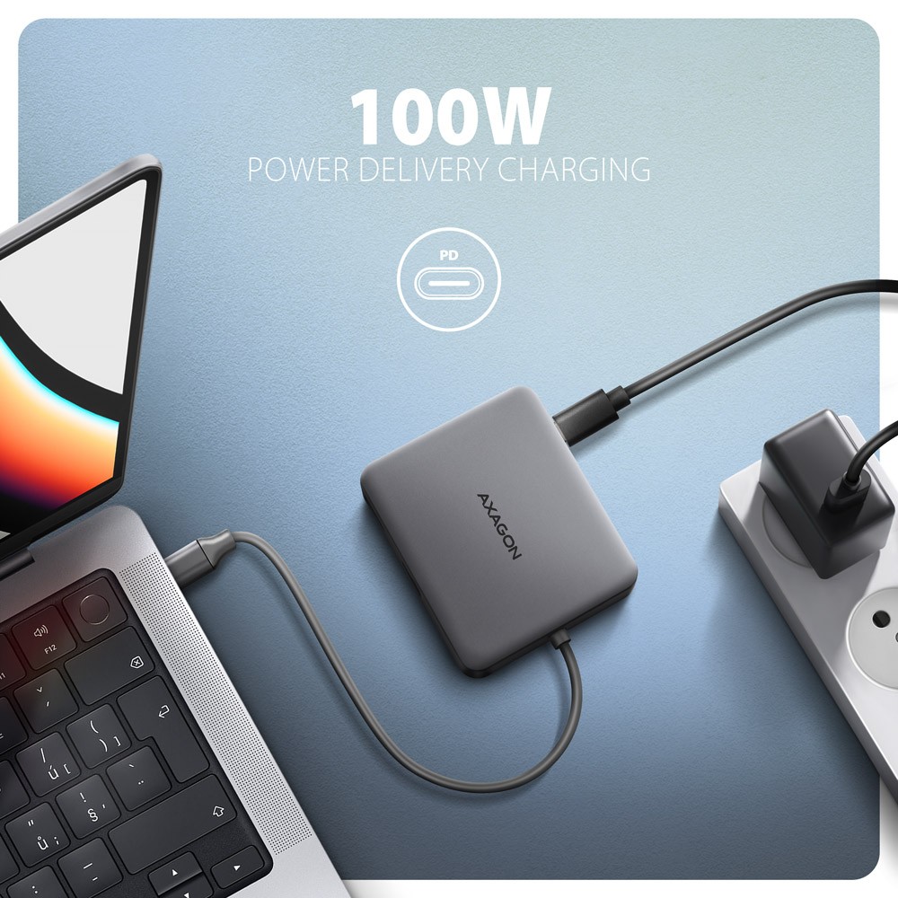 Večportni USB-C hub HMC-5HL, 5Gbps, HDMI 4K, GLAN, PD 100W 4