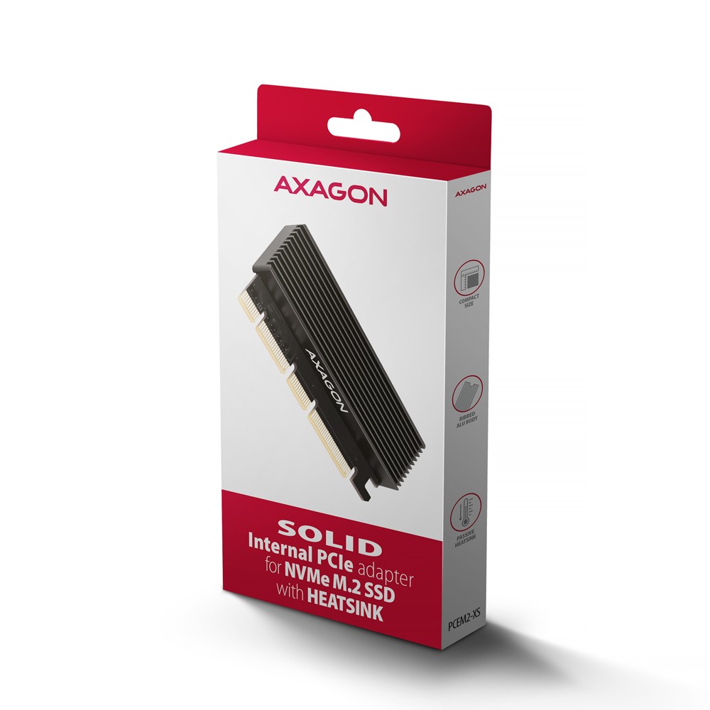 Adapter PCIe x16 za M.2 NVMe SSD PCEM2-XS s hladilnikom 7