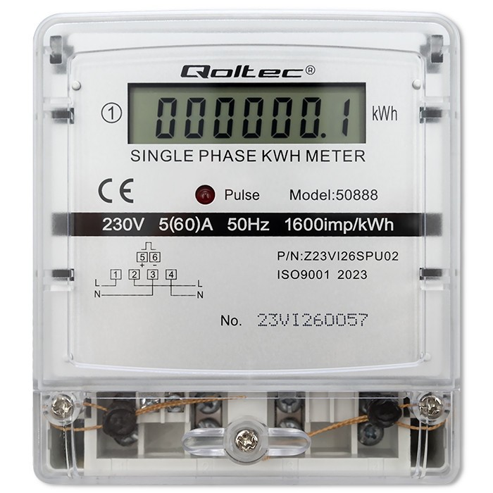 Enofazni elektronski merilnik porabe energije LCD 4