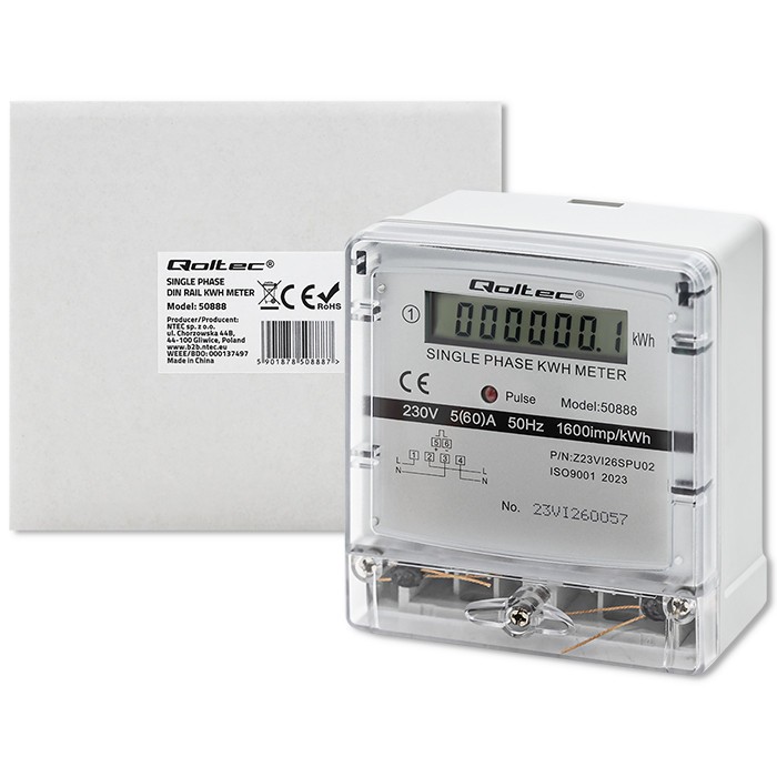 Enofazni elektronski merilnik porabe energije LCD 5