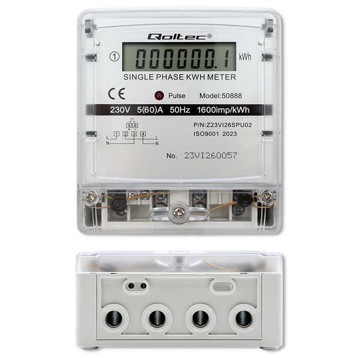 Enofazni elektronski merilnik porabe energije LCD 8