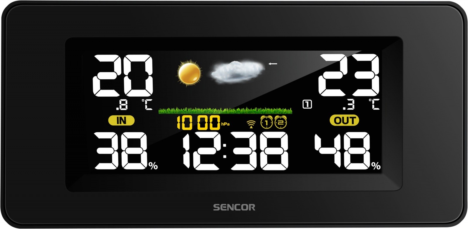 Sencor SWS 5270 vremenska postaja, barvni LCD, notranja/zun. temperatura 2