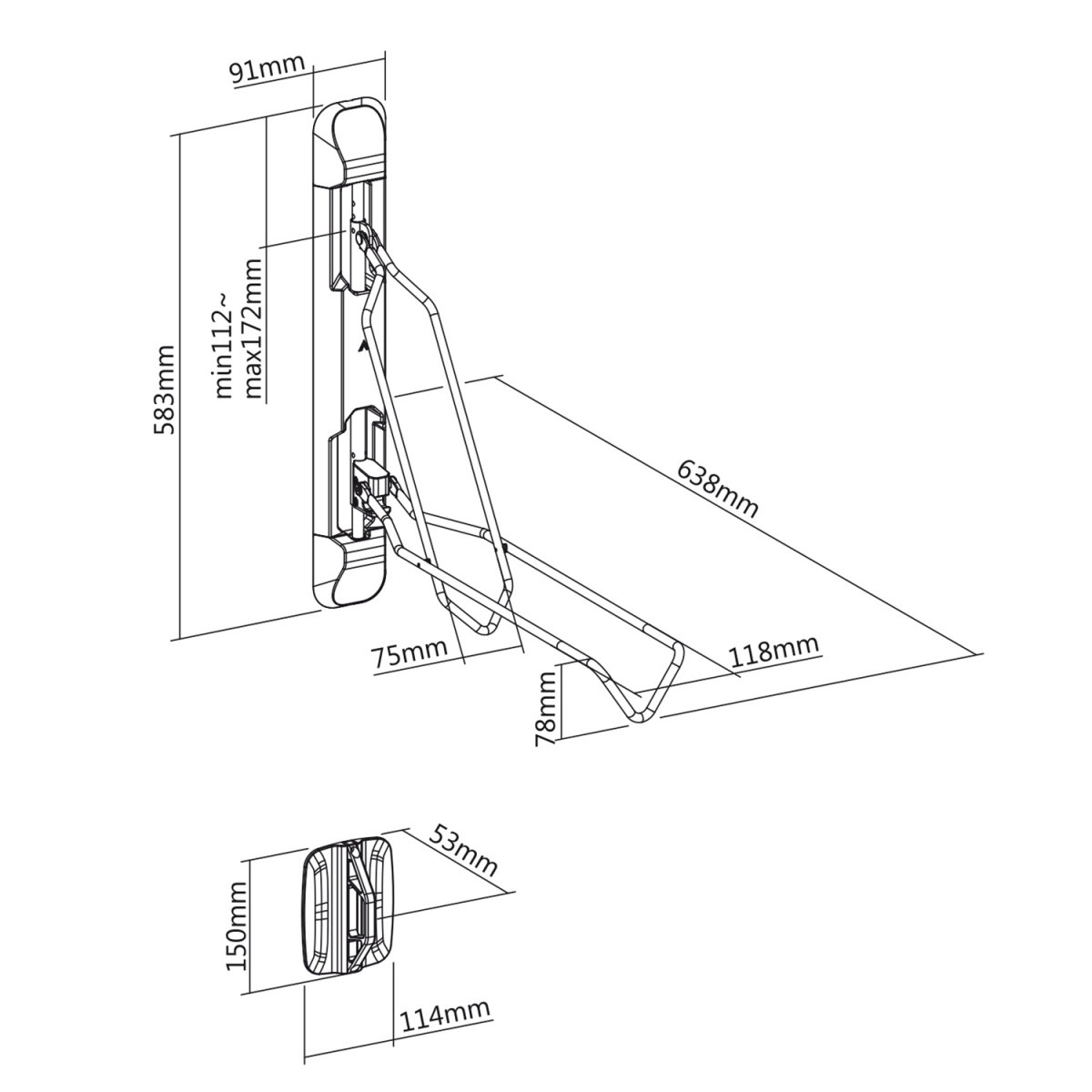 Stenski nosilec za kolo MC-471 (do 35kg) 5