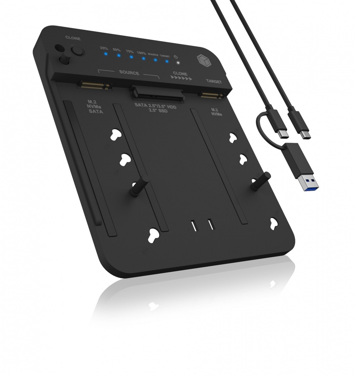 Stationska enota za kloniranje in priklop IB-2913MCL-C31 za M.2 NVMe SSD in HDD 5