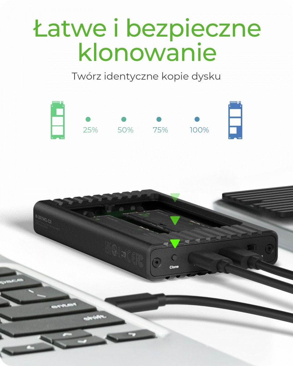 Naprava za kloniranje ICY BOX IB-2817MCL-C31 za 2x NVMe SSD 6