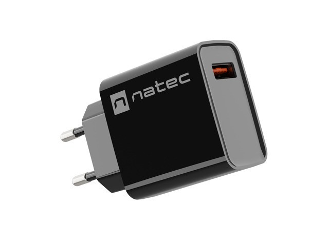 Mrežni polnilnik Ribera 1x USB-A, 18W, črn