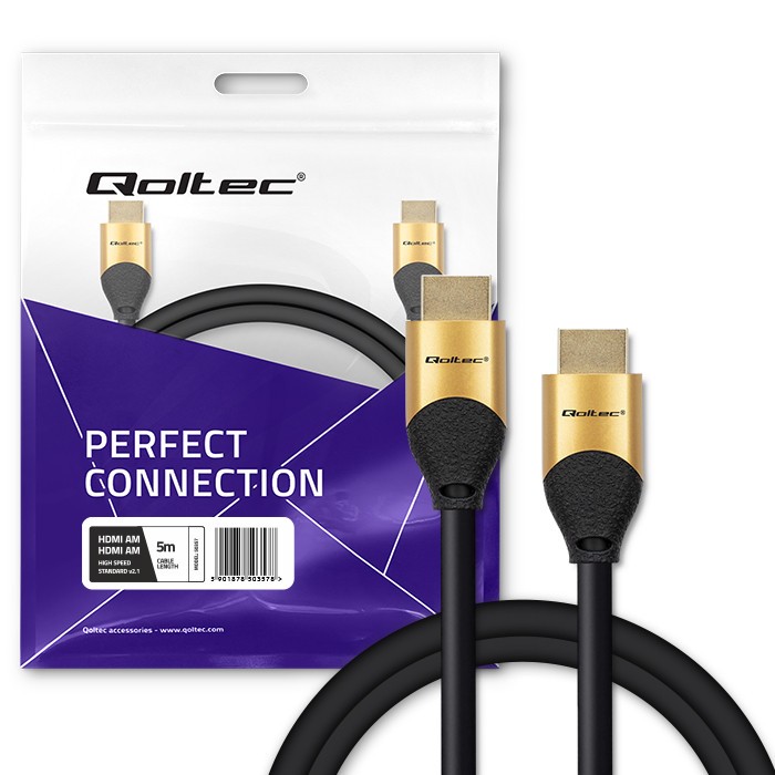 HDMI kabel v2.1 Ultra High Speed 8K, 60Hz, 26AWG, 5m, zlat 4