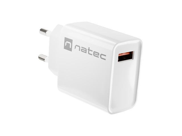 Mrežni polnilnik Ribera 1x USB-A, 18W, bel 2