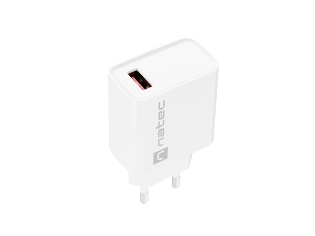 Mrežni polnilnik Ribera 1x USB-A, 18W, bel 5