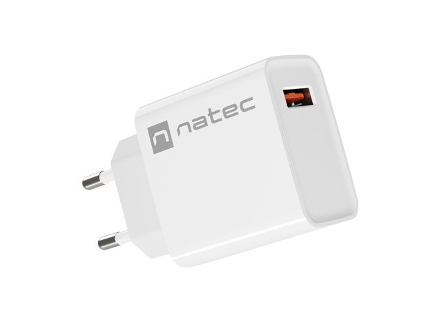 Mrežni polnilnik Ribera 1x USB-A, 18W, bel