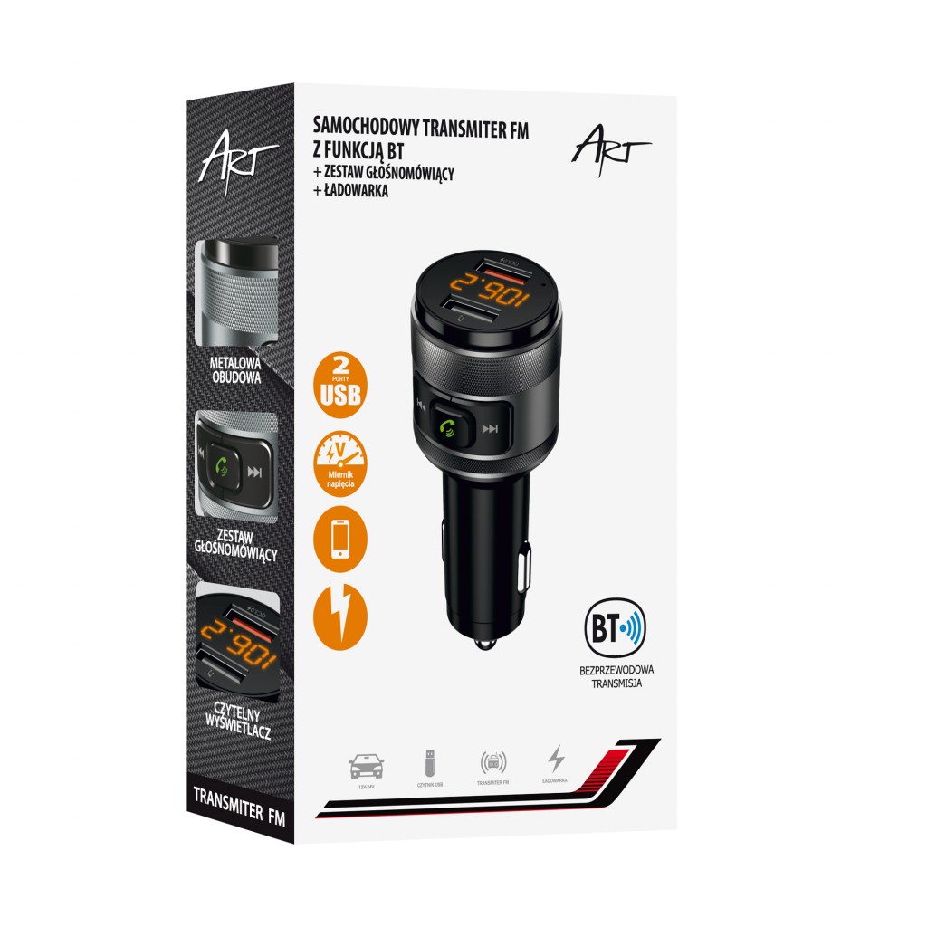 Avtomobilski FM oddajnik MP3 z BT, USB LCD FM-57 QC3.0 3