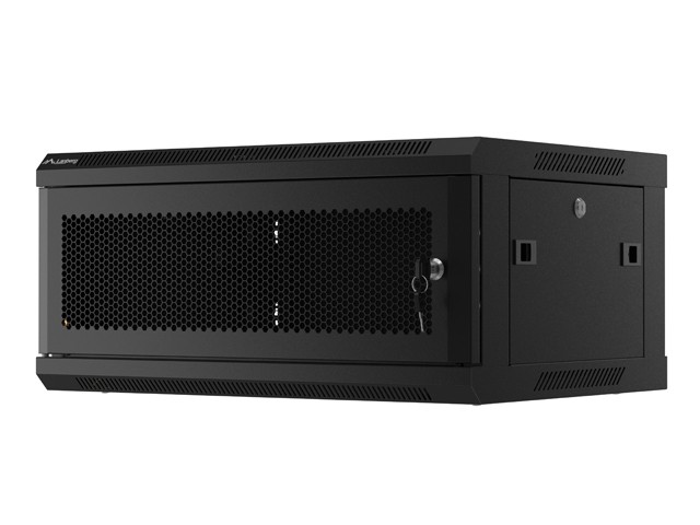 19" stenska omara 4U 600x450 perforirana vrata (črna, flat pack) 3
