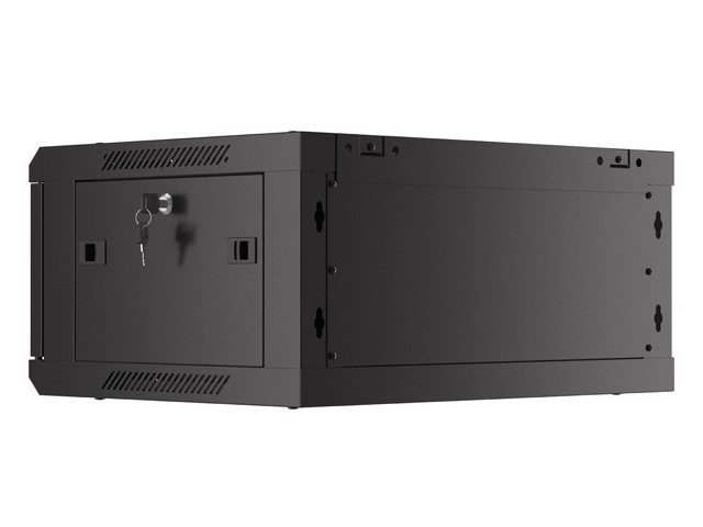 19" stenska omara 4U 600x450 perforirana vrata (črna, flat pack) 6