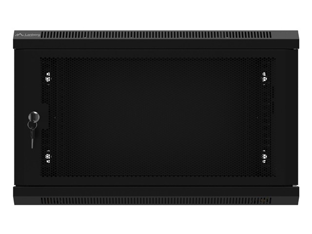 19" stenska omara 6U 600x450 perforirana vrata (črna, flat pack) 8