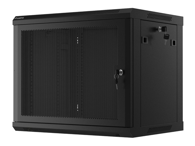 19" stenska omara 9U 600x450 perforirana vrata (črna, flat pack) 3