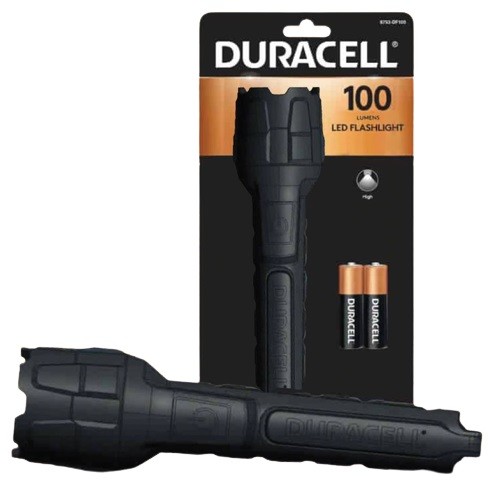 Duracell Gumijasta LED Svetilka, 100 LM, 2xAA
