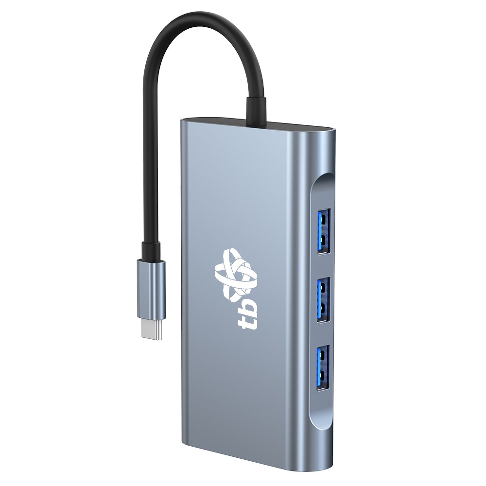 USB-C Hub Adapter 8v1: HDMI x2, USB, VGA, RJ45, PD 4