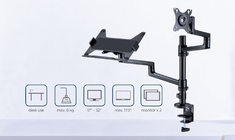 Stojalo za monitor do 27'' in prenosnik do 17'' Gembird 7