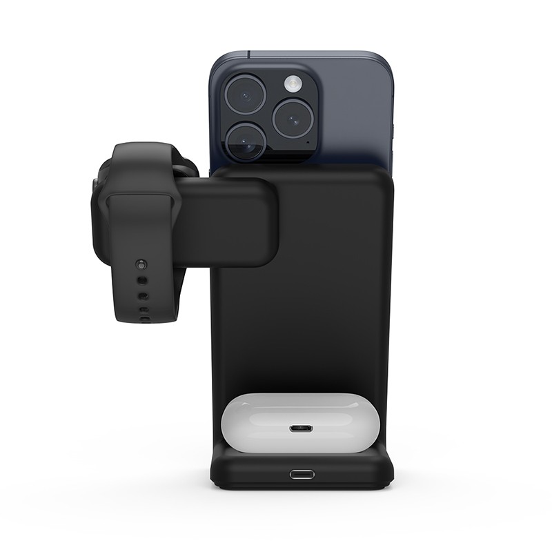 Brezžični polnilnik MagSpot Stand 3v1 z MagSafe za iPhone, Apple Watch in AirPods (črn) 5