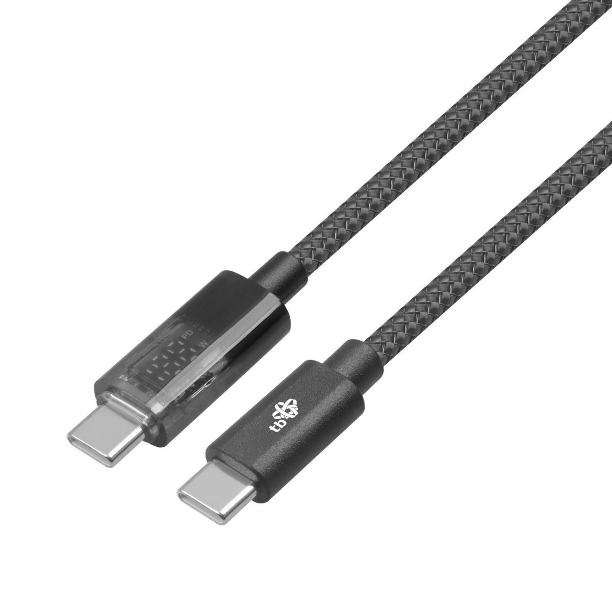 USB-C v USB-C kabel, 1m, z LED indikatorjem polnenja (100W) 2
