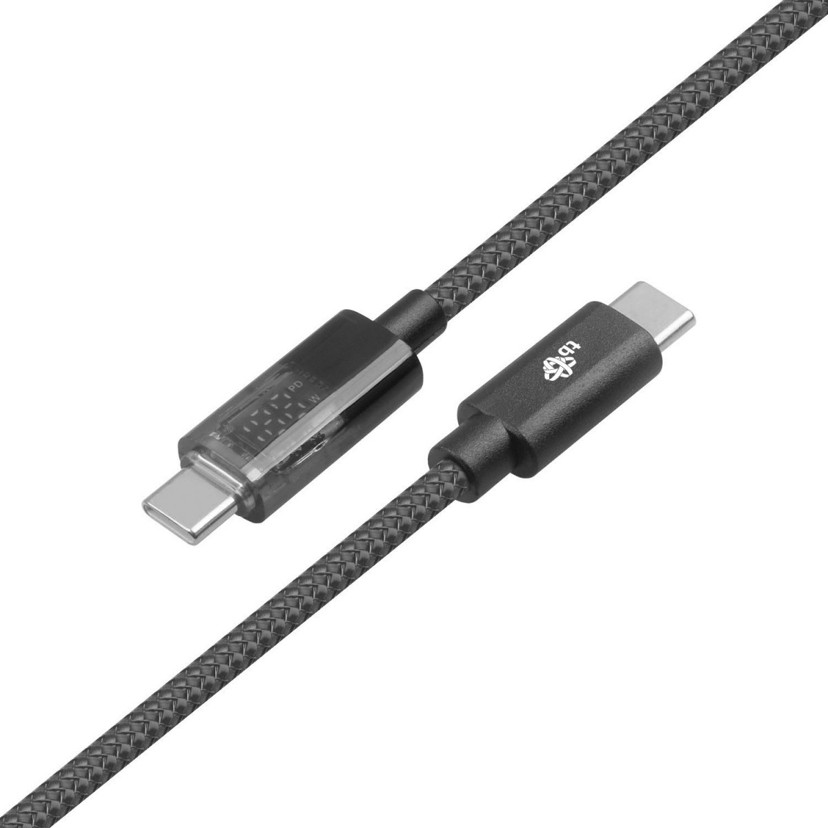 USB-C v USB-C kabel, 1m, z LED indikatorjem polnenja (100W) 3