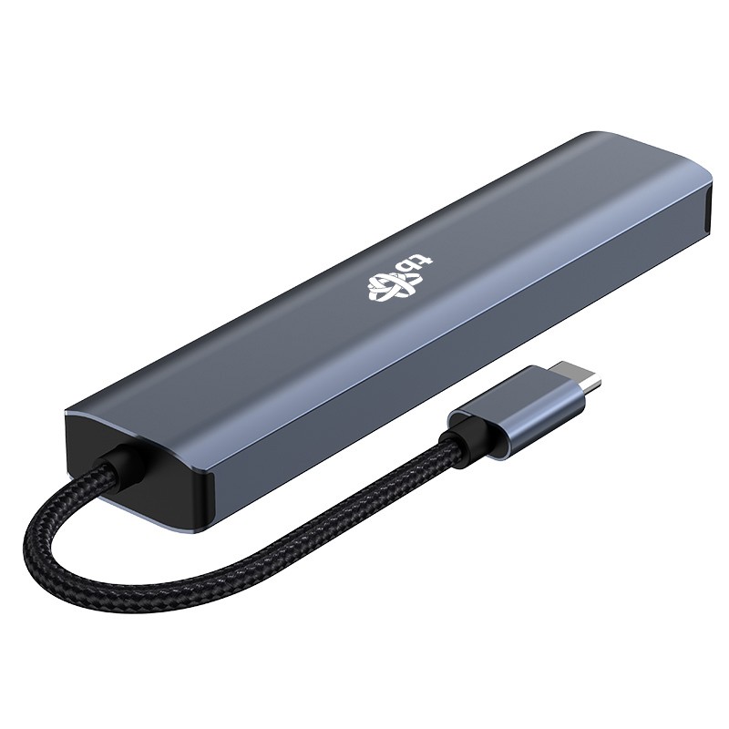Adapter HUB USB-C 6v1: HDMI, 3x USB, PD, RJ-45 3