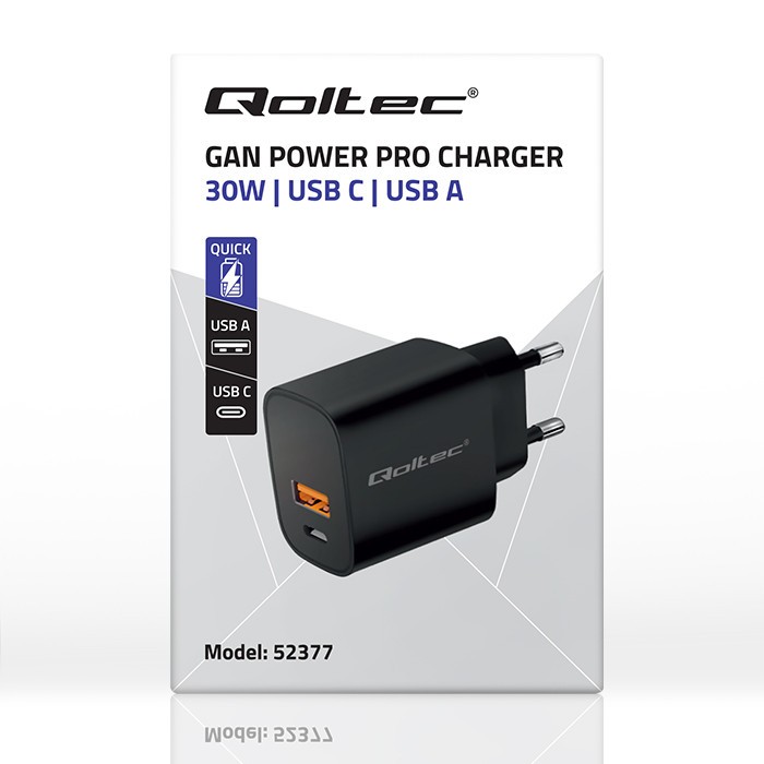 GaN Power Pro 30W polnilnik USB-C + USB 2