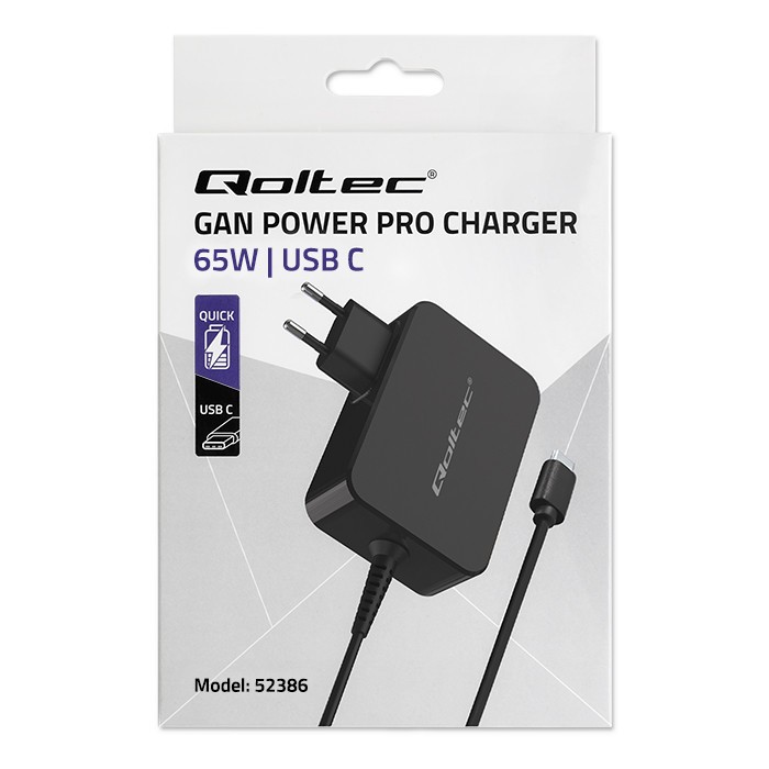 65W USB-C GaN polnilec Power Pro Črn 6