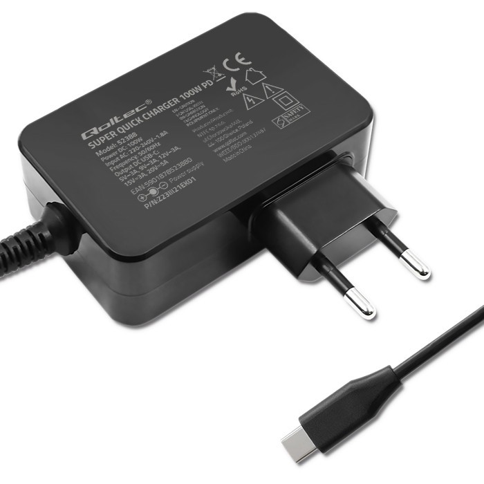 100W USB-C GaN polnilec Power Pro Črn 5