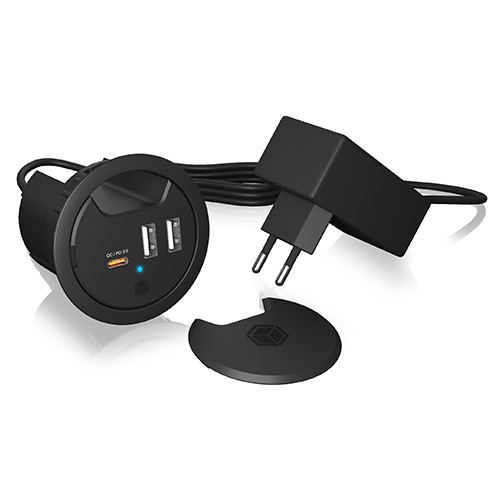 Namizni polnilnik IB-HUB1407, 3 USB priključki