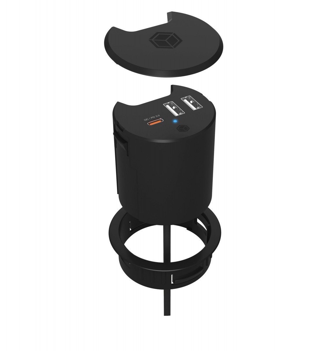 Namizni polnilnik IB-HUB1407, 3 USB priključki 5