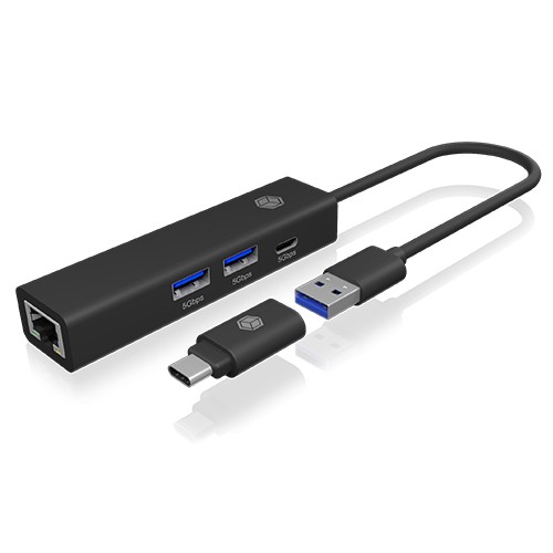 4v1 HUB IB-HUB1439-LAN z USB-C, USB-A in LAN
