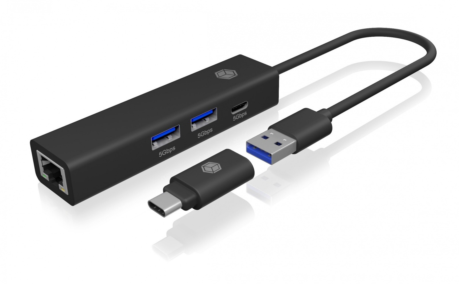 4v1 HUB IB-HUB1439-LAN z USB-C, USB-A in LAN 4