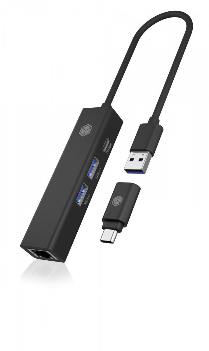 4v1 HUB IB-HUB1439-LAN z USB-C, USB-A in LAN 5
