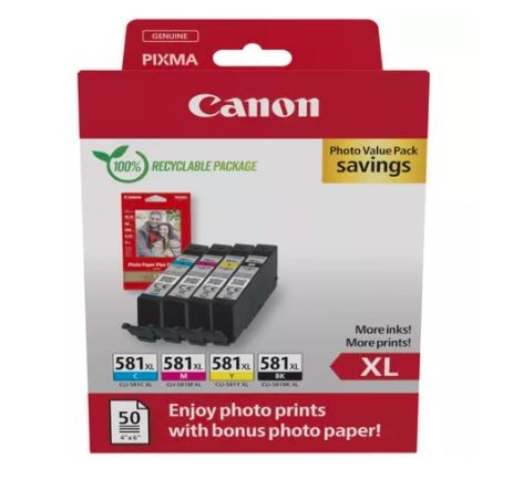 Multipack črnih, cian, magenta in rumenih kartuš CLI-581XL Photo Value