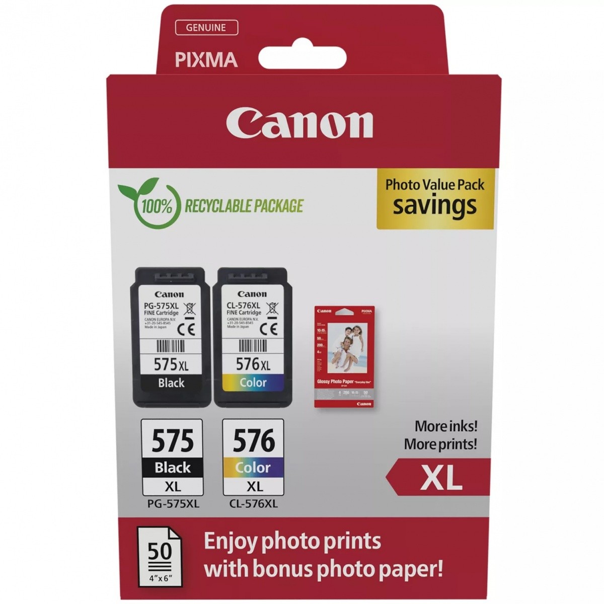 Multipack črnih in barvnih XL kartuš PG-575XL/CL-576XL Photo Value