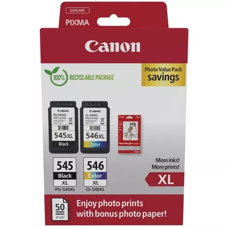Paket črnih in barvnih kartuš PG-545XL/CL-546XL Photo Value