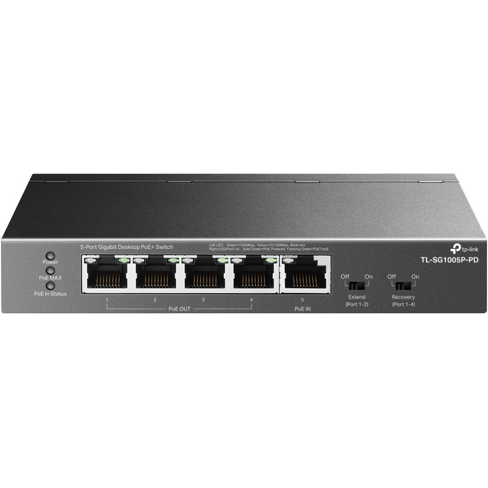 TP-LINK Preklopnik SG1005P-PD 5xGE (1xPoE++, 4xPoE+)
