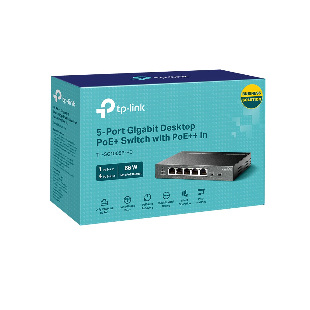 TP-LINK Preklopnik SG1005P-PD 5xGE (1xPoE++, 4xPoE+) 3
