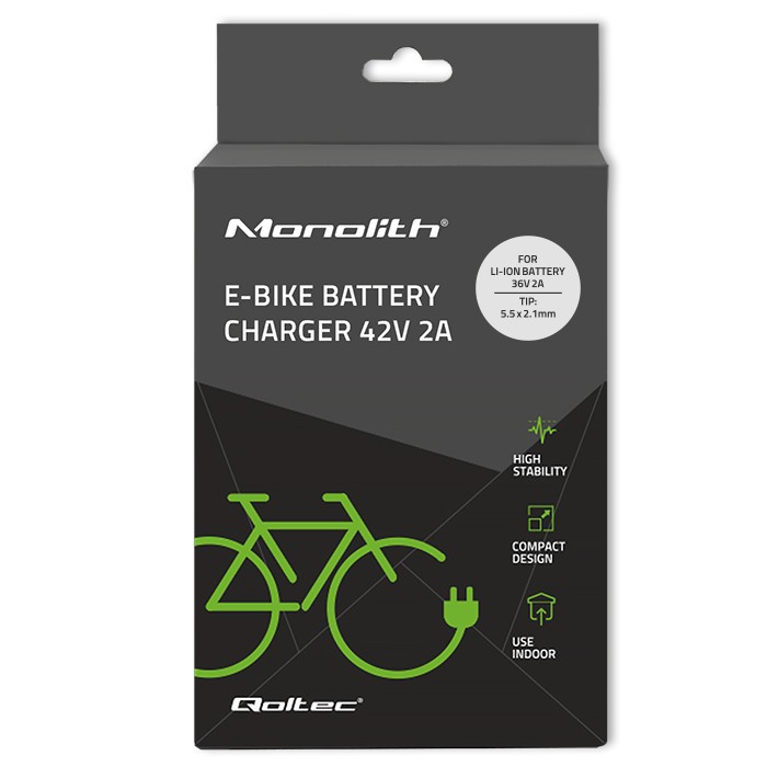 Polnilnik za baterijo e-kolesa 36V / 42V / 2A, priključek 5.5*2.1 7