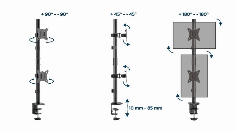 Nosilec za 2 monitorja 17-32" do 9 kg 4