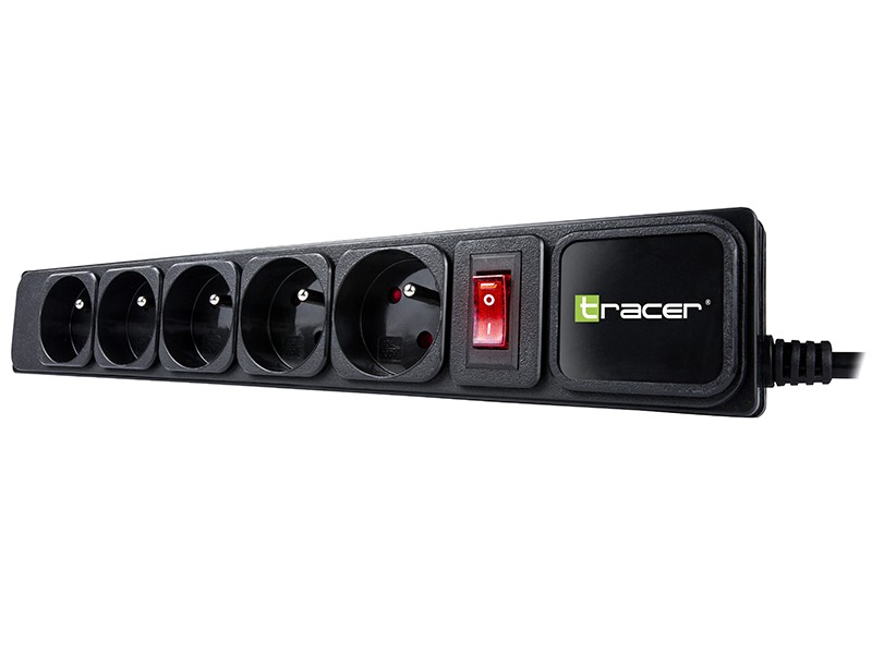 Razširitveni trak Tracer PowerGear 5m, 5 vtičnic, črn 3