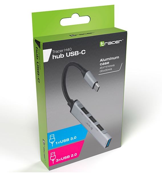 Tracer USB 3.0 HUB H40, 4 vrata, USB-C 3
