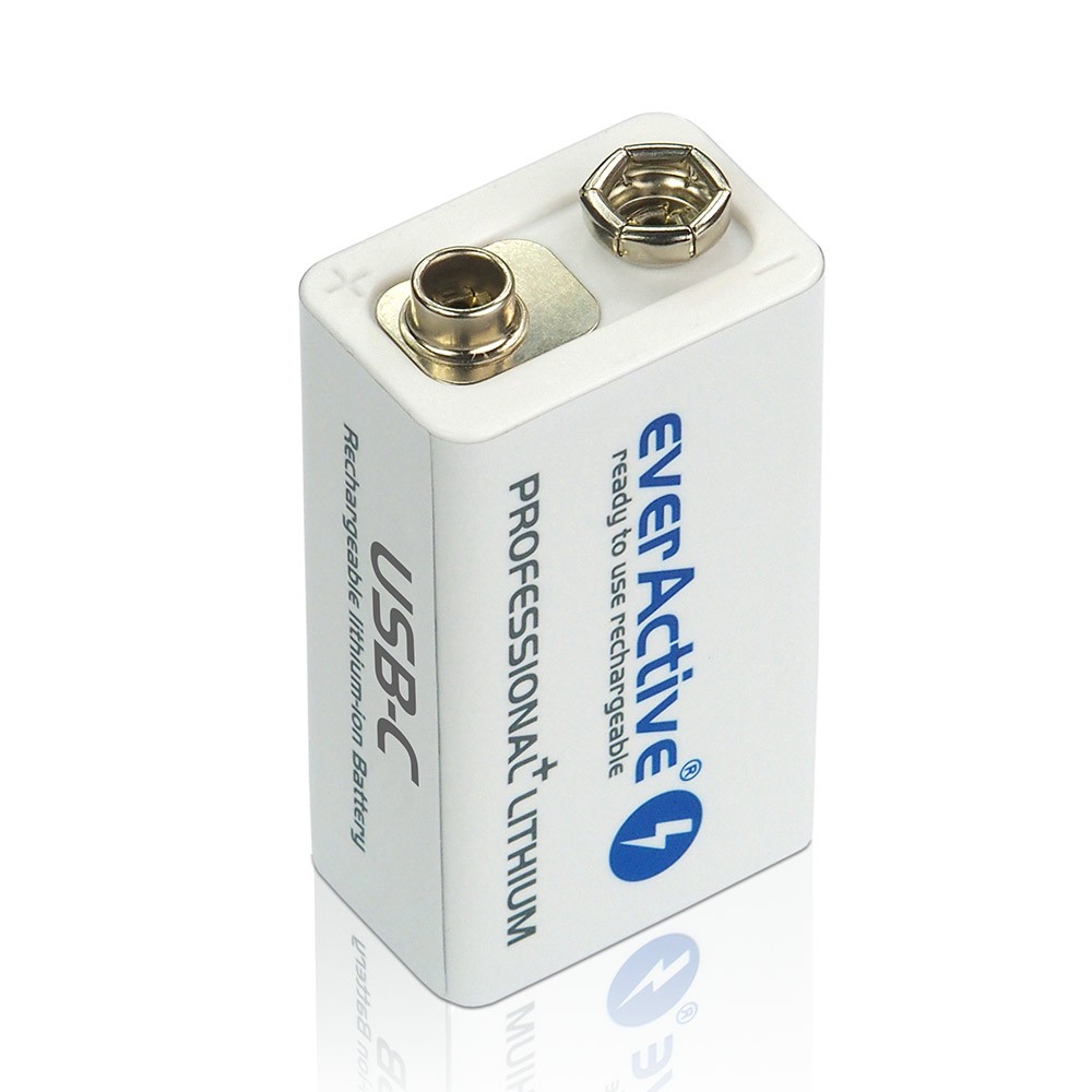 EverActive Li-ion akumulator 9V/6F22 550 mAh z USB-C polnilnim vmesnikom 3