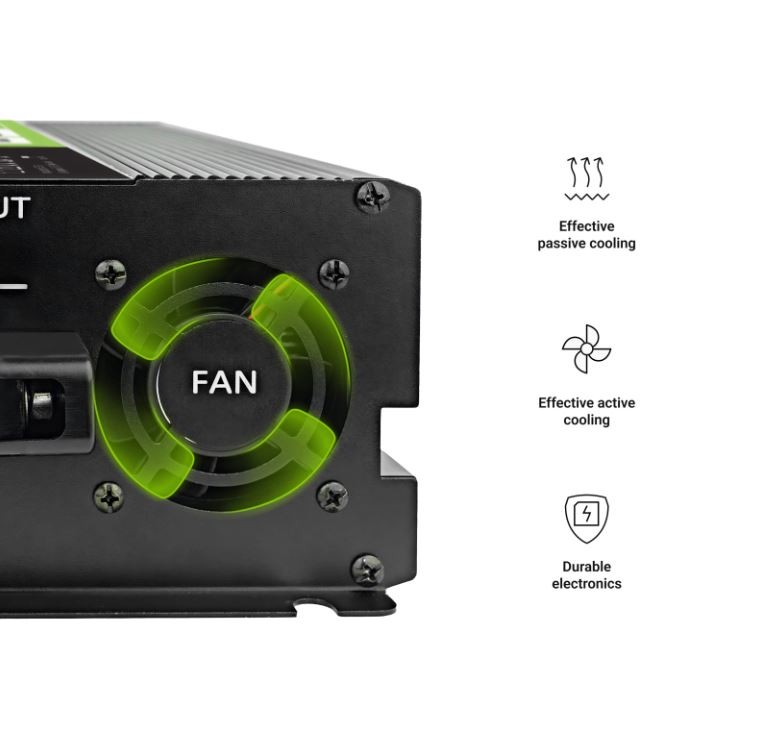 Green Cell pretvornik napetosti 12V 2000W/4000W čist sinus z zaslonom 4