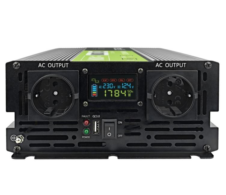 Green Cell pretvornik napetosti 12V 2000W/4000W čist sinus z zaslonom 5